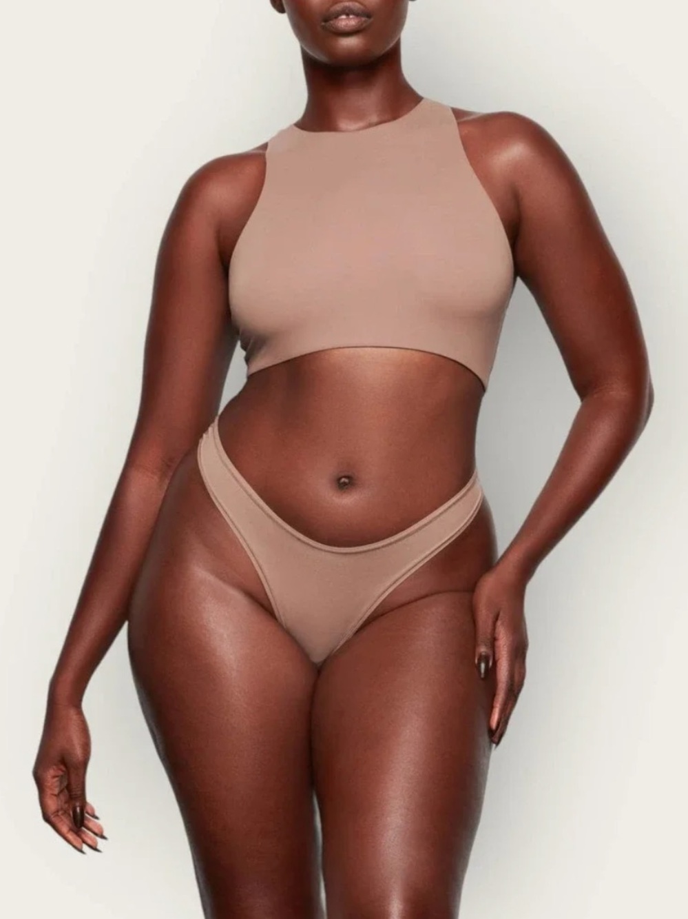 SKIMS FITS EVERYBODY HIGH NECK BRA LIMITED LIMITED EDITION: UMBER XS